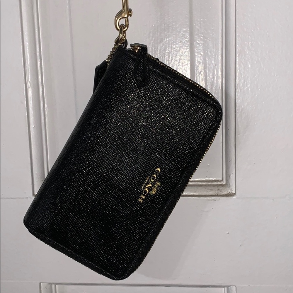 Black coach zip wallet